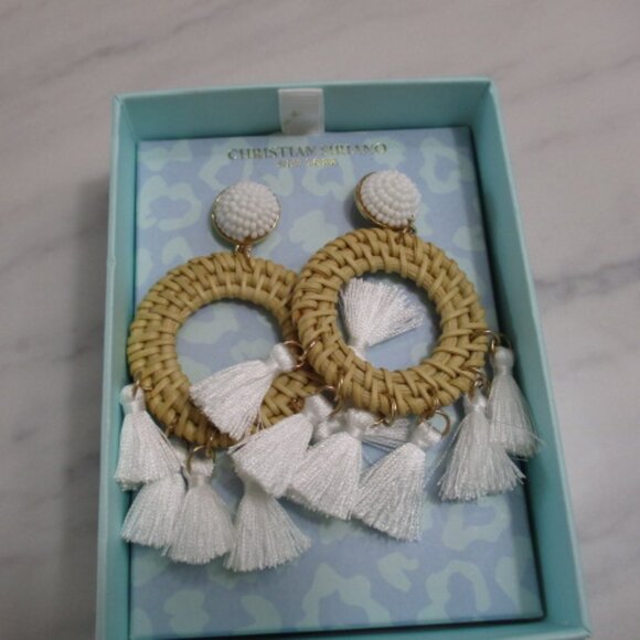 Christian Siriano New Yerk Raffia earrings One Sz NWT - Picture 1 of 1